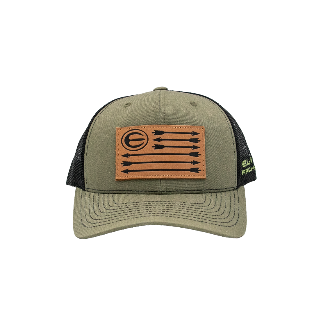 Elite Leather Flag Patch Hat