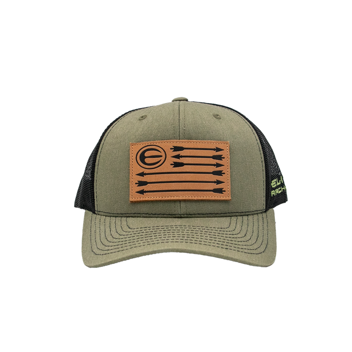 Elite Leather Flag Patch Hat