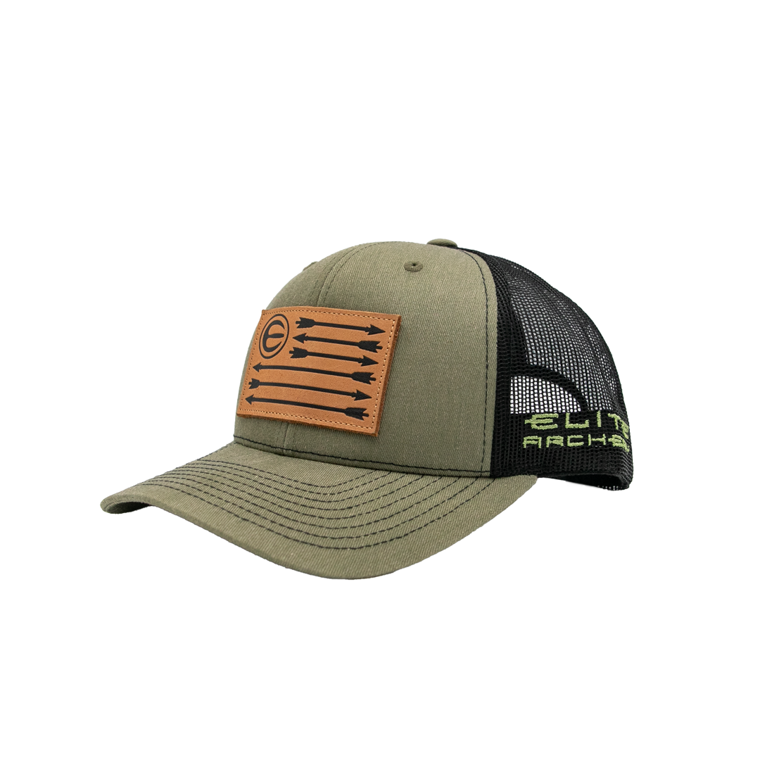 Elite Leather Flag Patch Hat